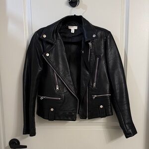 Topshop Black Leather Moto Jacket